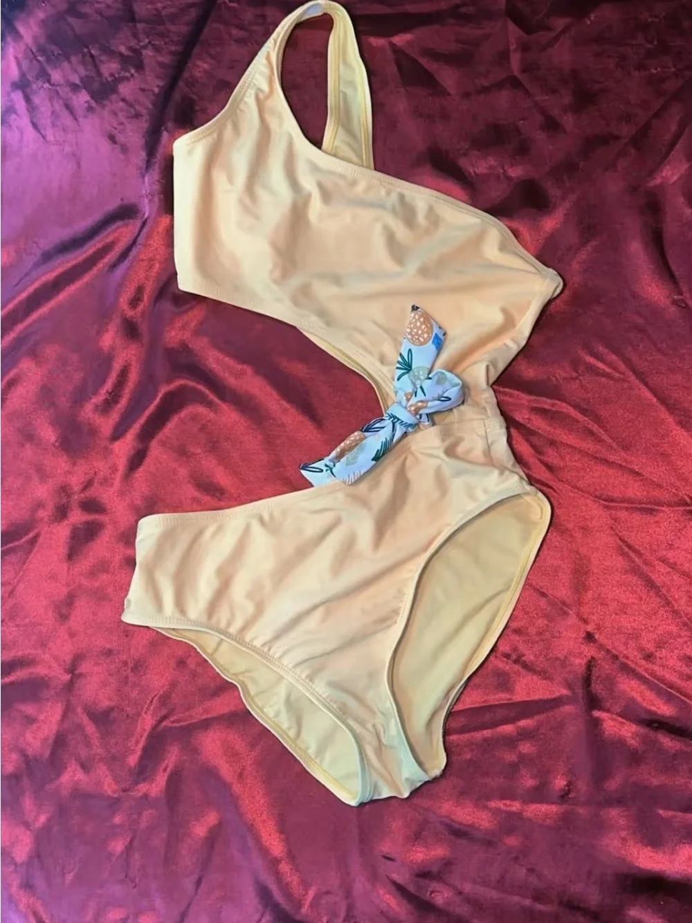 Kids One-Piece Swimsuit in Pale Yellow